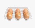 Egg Plastic Package 6 Eggs 3d model
