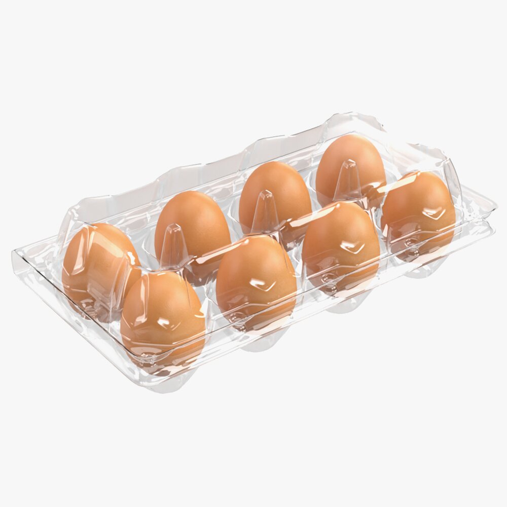 Egg Plastic Package 8 Eggs Modello 3D