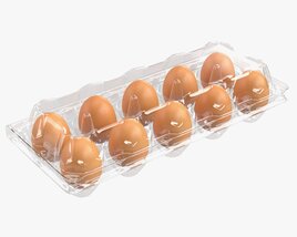 Egg Plastic Package 10 Eggs V1 3D模型