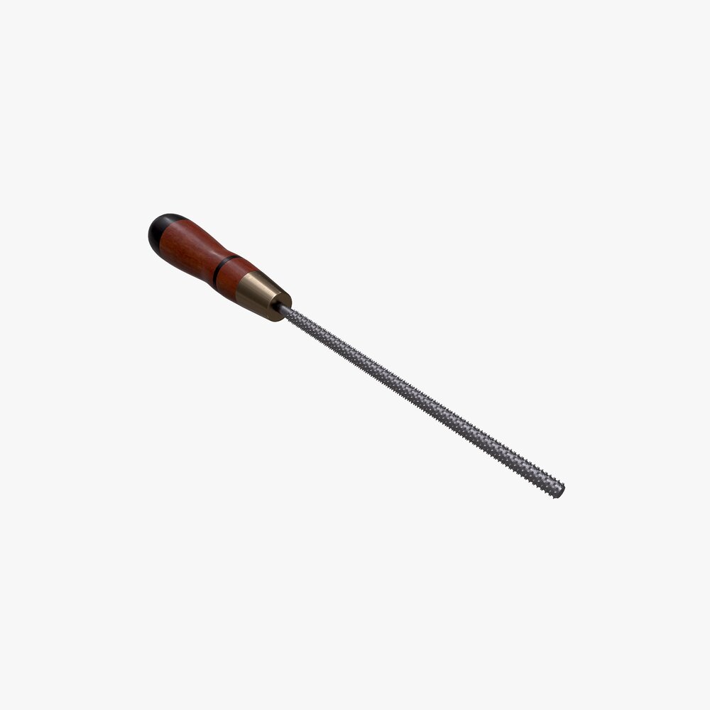 Round Rattail Wood Course Cut Rasp 3D-Modell