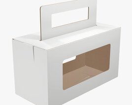 Empty Carrying Cardboard Corrugated Box With Handle 01 3D 모델 