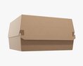 Empty Fast food Cardboard Corrugated Box 3d model
