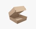 Empty Fast food Cardboard Corrugated Box Open 3d model