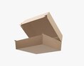 Empty Fast food Cardboard Corrugated Box Open Modèle 3d