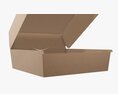 Empty Fast food Cardboard Corrugated Box Open Modello 3D