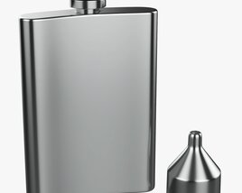 Flask Liquor Stainless Steel 01 3D 모델 