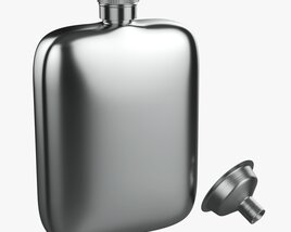 Flask Liquor Stainless Steel 04 3D模型