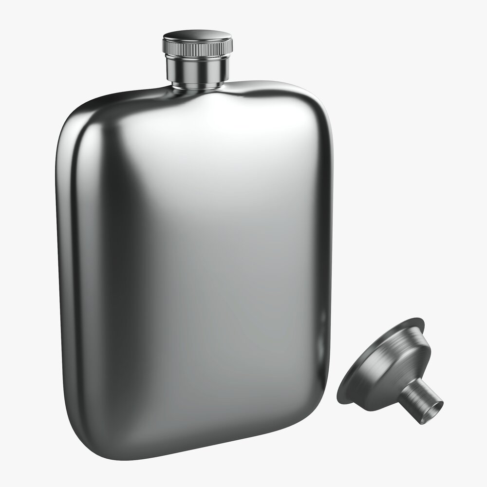 Flask Liquor Stainless Steel 04 3D модель