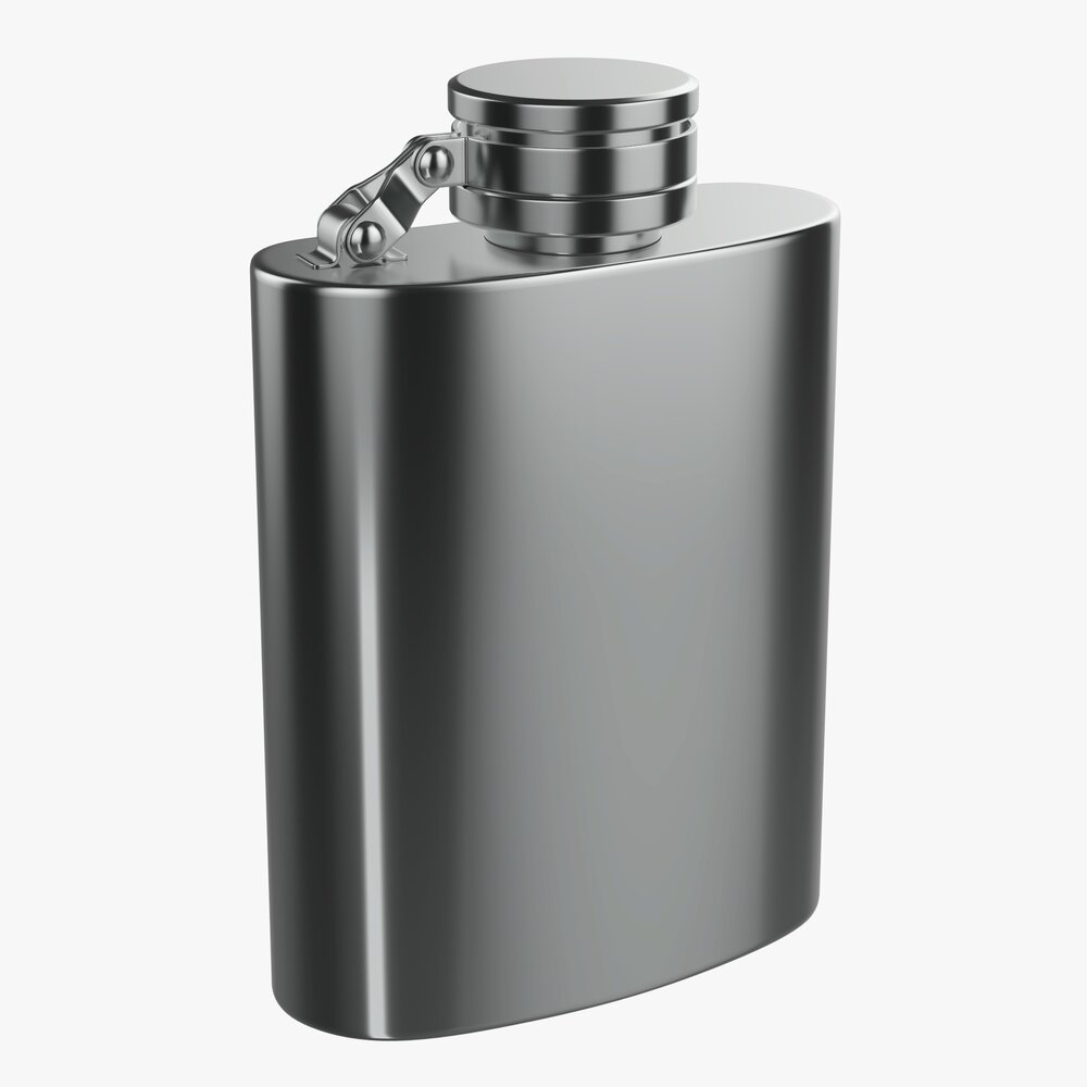 Flask Liquor Stainless Steel 09 3D 모델 