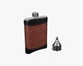 Flask Liquor Stainless Steel Leather Wrap 01 3D 모델 