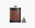 Flask Liquor Stainless Steel Leather Wrap 01 3Dモデル