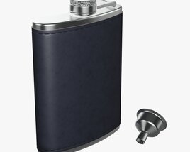 Flask Liquor Stainless Steel Leather Wrap 02 3D model