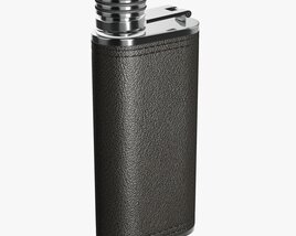 Flask Liquor Stainless Steel Leather Wrap 03 3D 모델 
