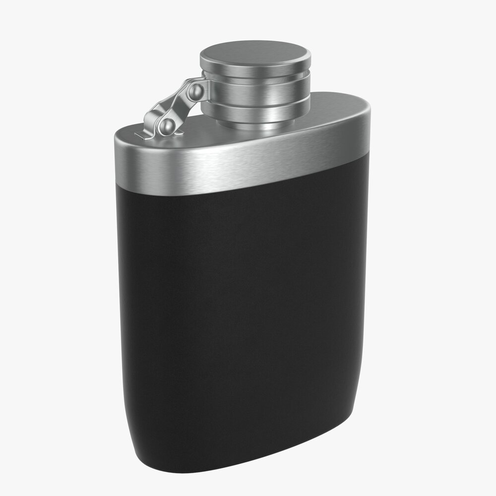 Flask Liquor Stainless Steel Plastic Wrap 3d model