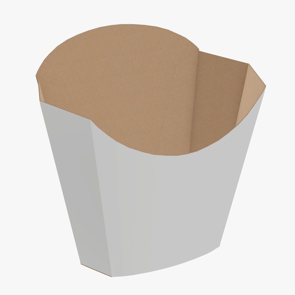 French Fries Fast Food Paper Box 01 3Dモデル