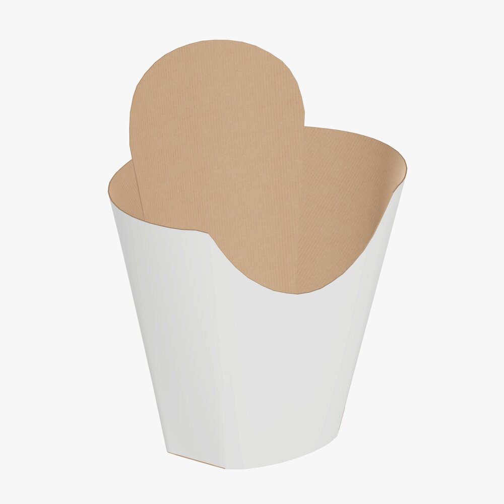 French Fries Fast Food Paper Box 02 3D model