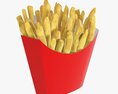 French Fries with Fast Food Paper Box 01 3d model