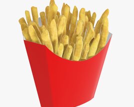 French Fries with Fast Food Paper Box 01 3D модель