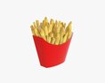 French Fries with Fast Food Paper Box 01 Modello 3D