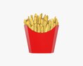 French Fries with Fast Food Paper Box 01 Modèle 3d