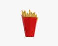 French Fries with Fast Food Paper Box 01 3D模型