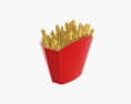French Fries with Fast Food Paper Box 01 3d model