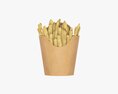 French Fries with Fast Food Paper Box 02 3Dモデル