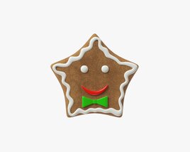 Gingerbread Cookie Smiley 3D 모델 