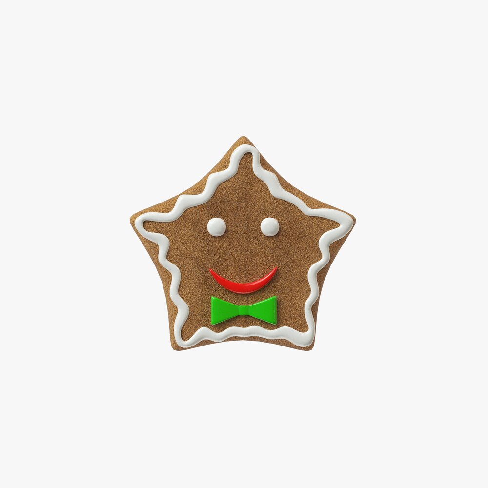 Gingerbread Cookie Smiley Modelo 3d