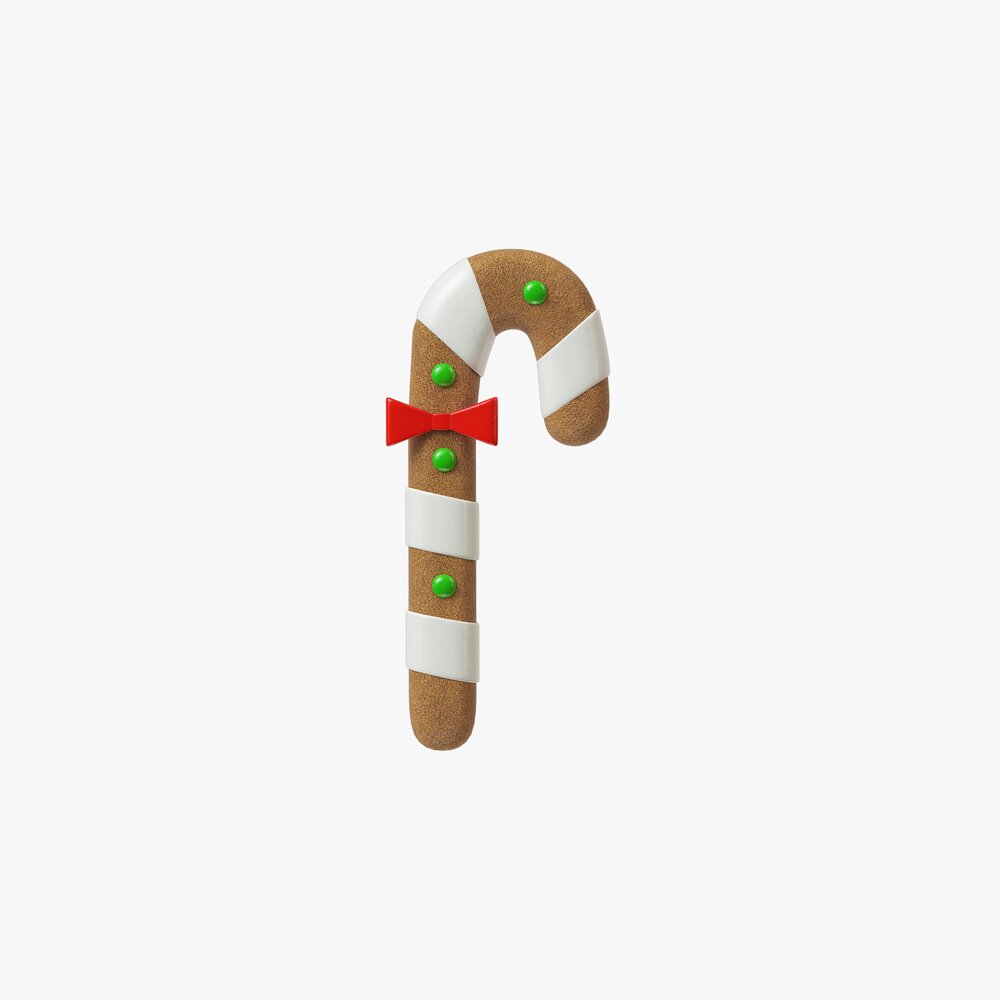 Gingerbread Cookie Cane Modelo 3d