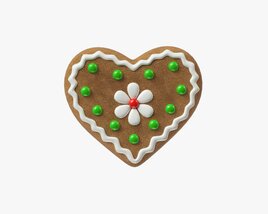 Gingerbread Cookie Heart 3D модель