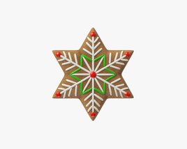 Gingerbread Cookie Snow Star 3D 모델 