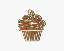 Gingerbread Cookie Cupcake Modello 3D