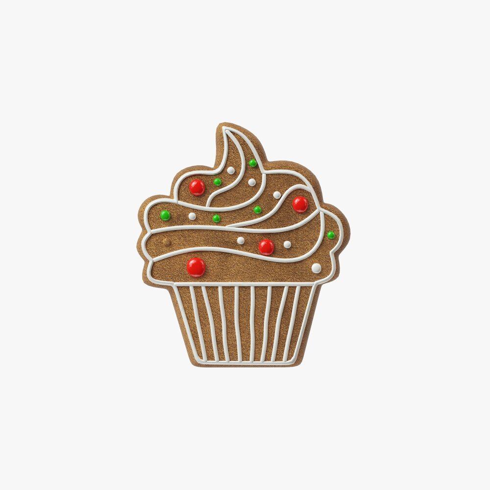 Gingerbread Cookie Cupcake Modello 3D