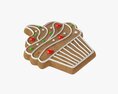 Gingerbread Cookie Cupcake 3D модель