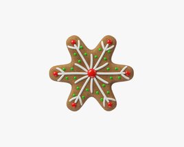 Gingerbread Cookie Snowflake Modello 3D