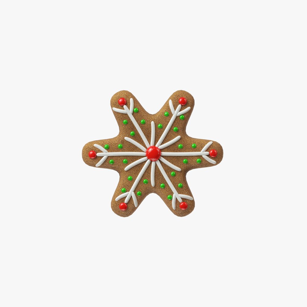 Gingerbread Cookie Snowflake Modèle 3D