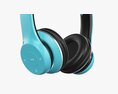 Headphones Bluetooth Blue 3Dモデル