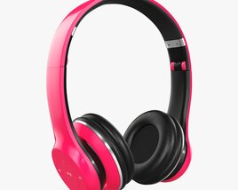 Headphones Bluetooth Red 3Dモデル