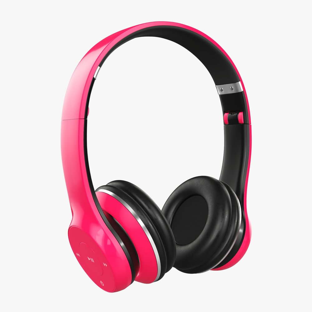 Headphones Bluetooth Red Modelo 3d