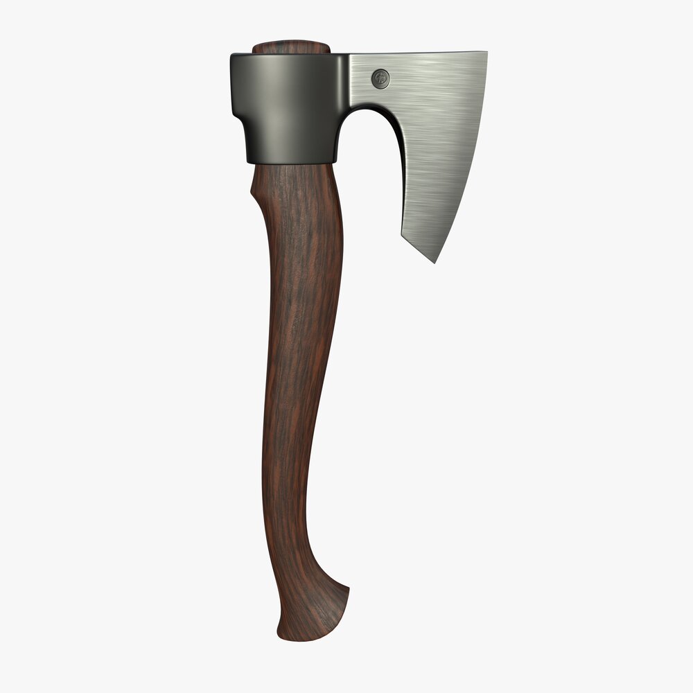 Stylized War Axe With Wooden Handle 3D модель