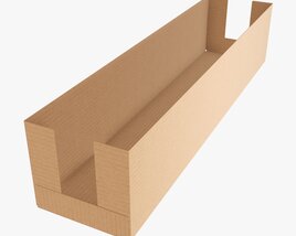 Long Shelf Tray Cardboard Box 3D model