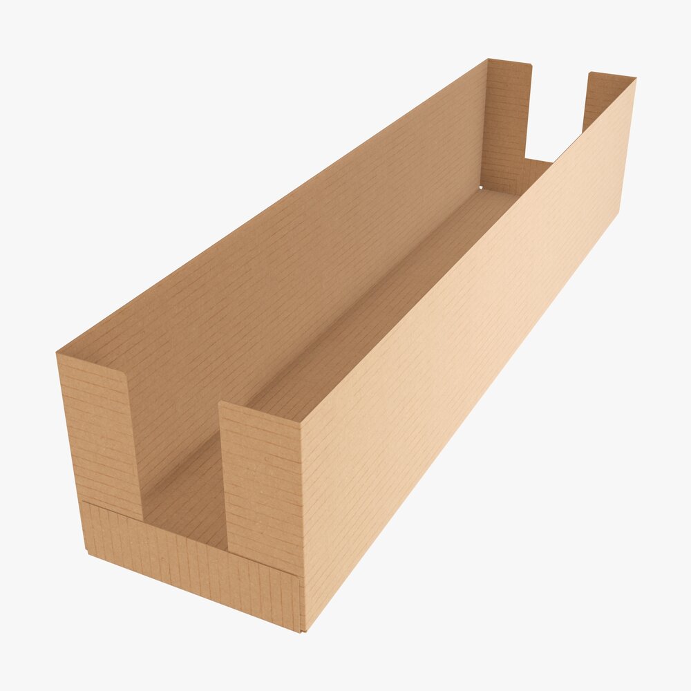 Long Shelf Tray Cardboard Box 3D-Modell