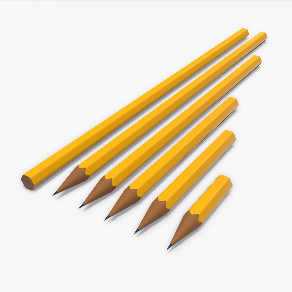 Pencils Various Sizes 3D model