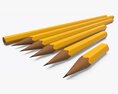 Pencils Various Sizes 3D 모델 