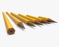 Pencils Various Sizes 3d model