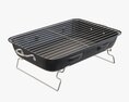 Portable Charcoal Steel Grill Bbq 3D модель