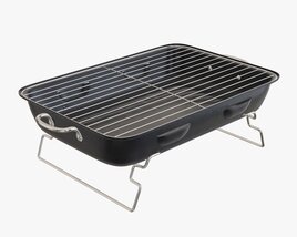 Portable Charcoal Steel Grill Bbq 3D 모델 