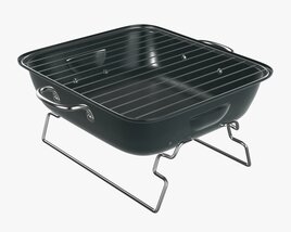 Portable Charcoal Steel Grill Bbq Small Modelo 3d