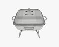 Portable Charcoal Steel Grill Bbq Small With Cap Modelo 3d